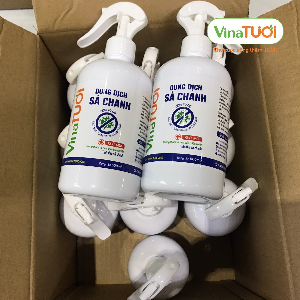 nguyên thùng dung dịch nước rửa tay phun khử khuẩn sả chanh vina tươi chai xịt 500ml nguyên thùng dung dịch nước rửa tay phun khử khuẩn sả chanh vina tươi chai xịt 500ml