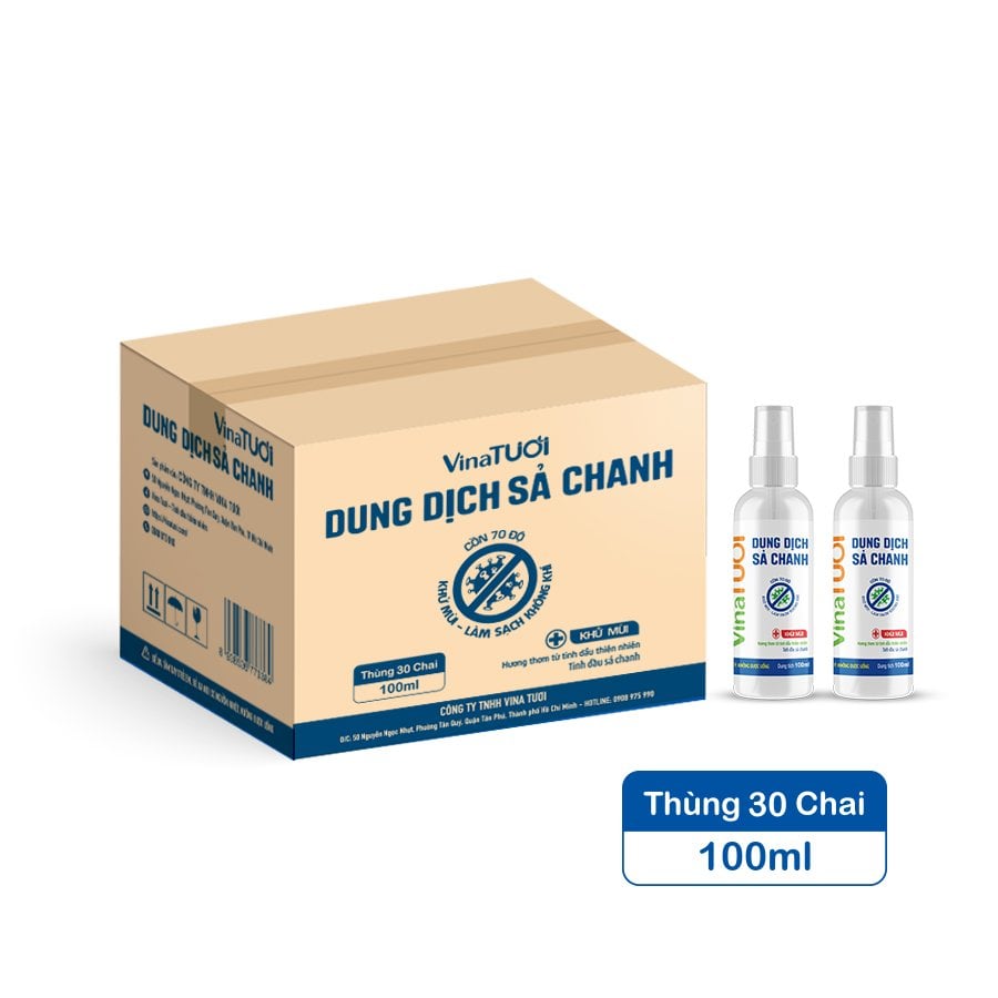 nguyên thùng dung dịch sả chanh vina tươi 30 chai 100ml nguyên thùng dung dịch sả chanh vina tươi 30 chai 100ml