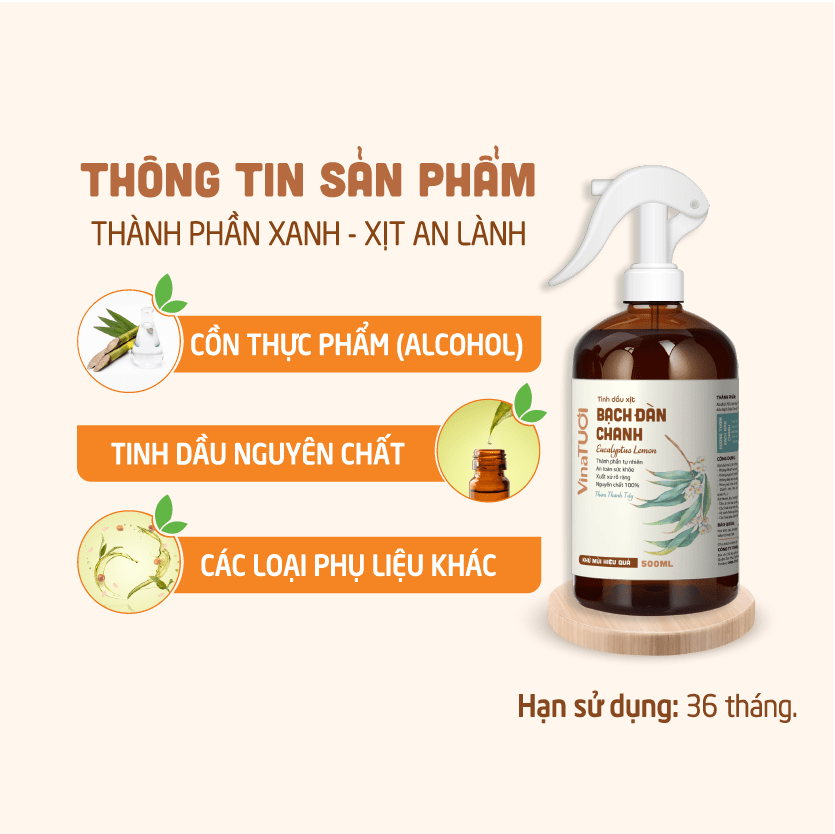 Thông tin Xịt khử mùi tinh dầu bạch đàn chanh Thông tin Xịt khử mùi tinh dầu bạch đàn chanh