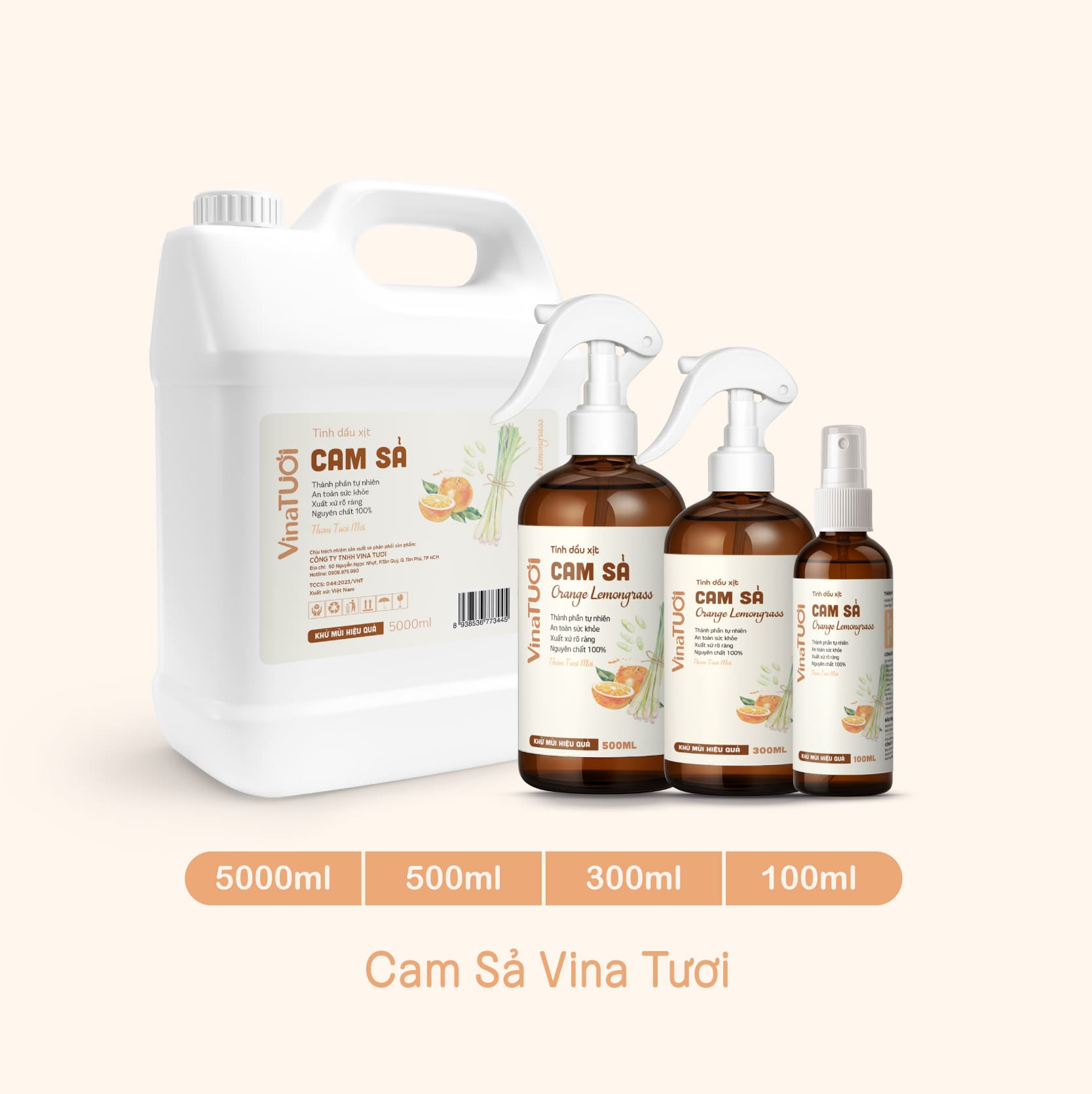 Xịt phòng tinh dầu Cam Sả – Giữ không gian luôn tươi mới và dễ chịu
