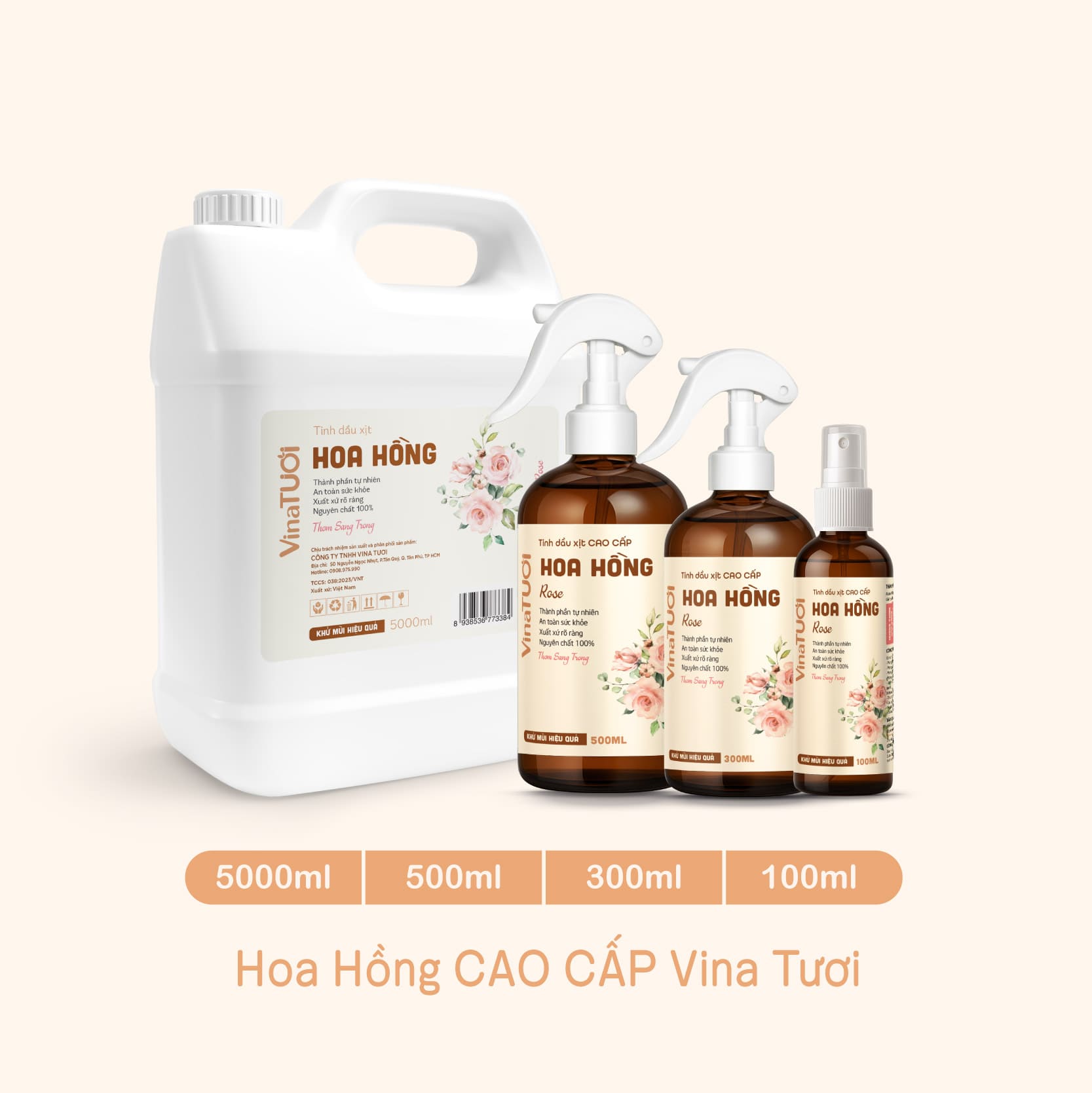Xịt thơm tinh dầu hoa hồng