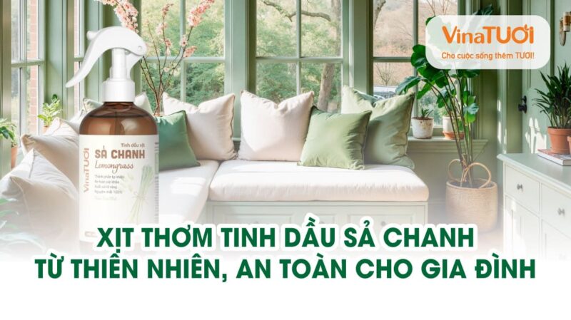 Xịt thơm tinh dầu Sả Chanh từ thiên nhiên, an toàn cho gia đình